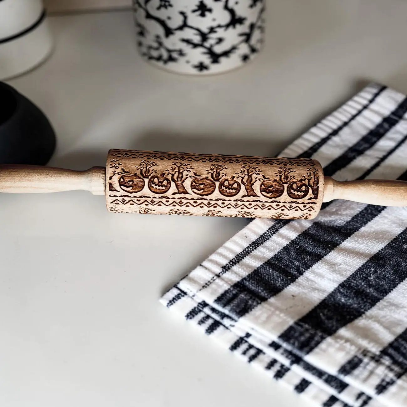 Halloween Pumpkin Party Embossed Rolling Pin
