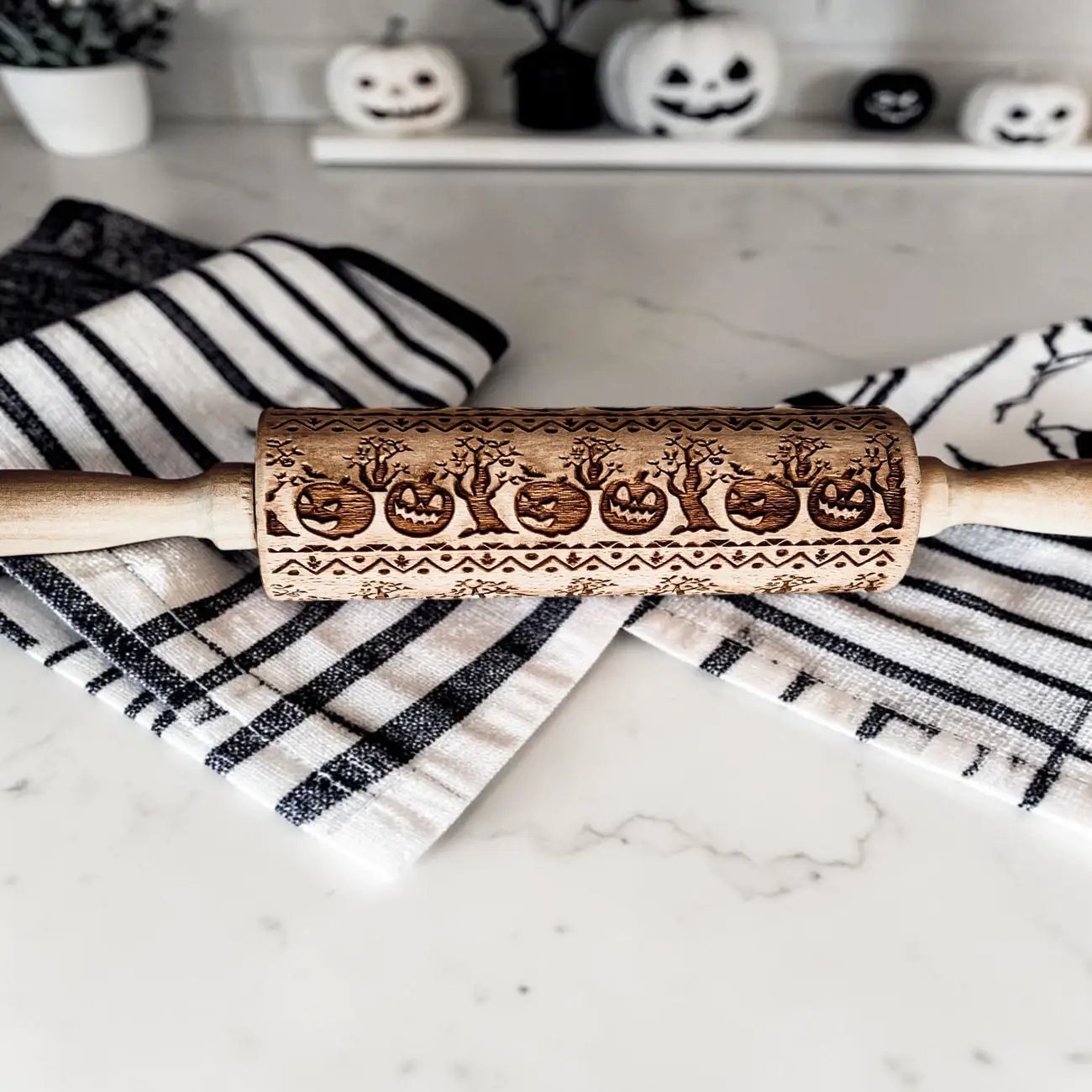 Halloween Pumpkin Party Embossed Rolling Pin