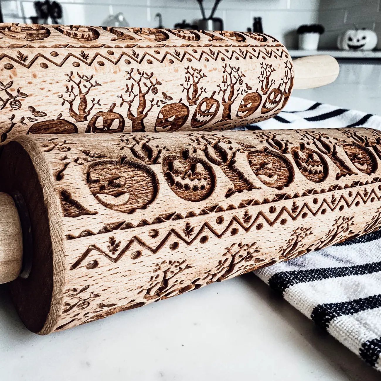 Halloween Pumpkin Party Embossed Rolling Pin