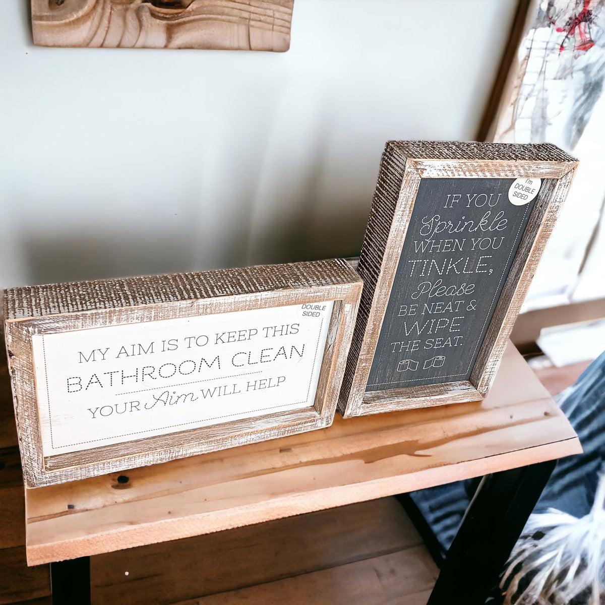 Double Sided Message Sign with Wooden Frame