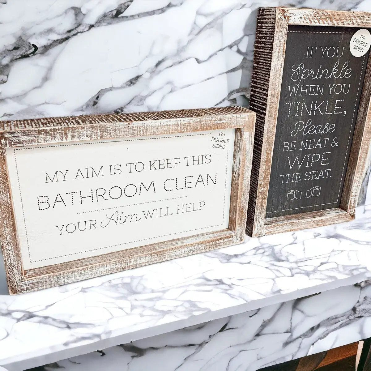 Double Sided Message Sign with Wooden Frame