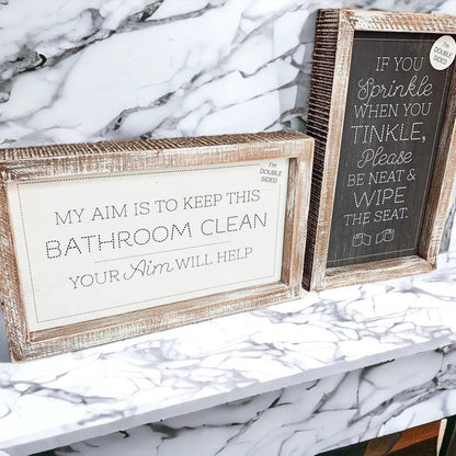 Double Sided Message Sign with Wooden Frame