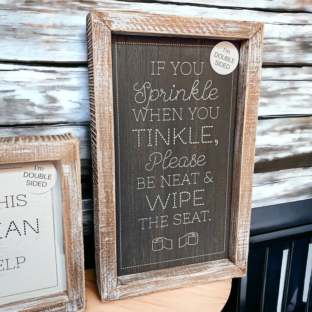 Double Sided Message Sign with Wooden Frame