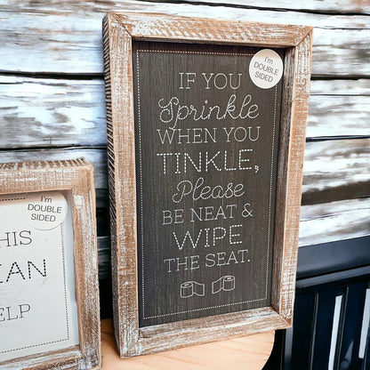 Double Sided Message Sign with Wooden Frame