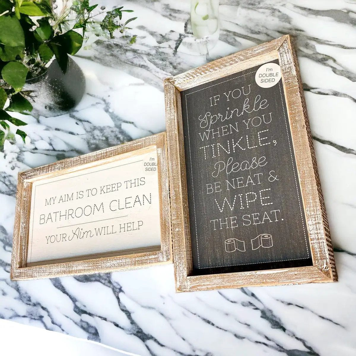Double Sided Message Sign with Wooden Frame