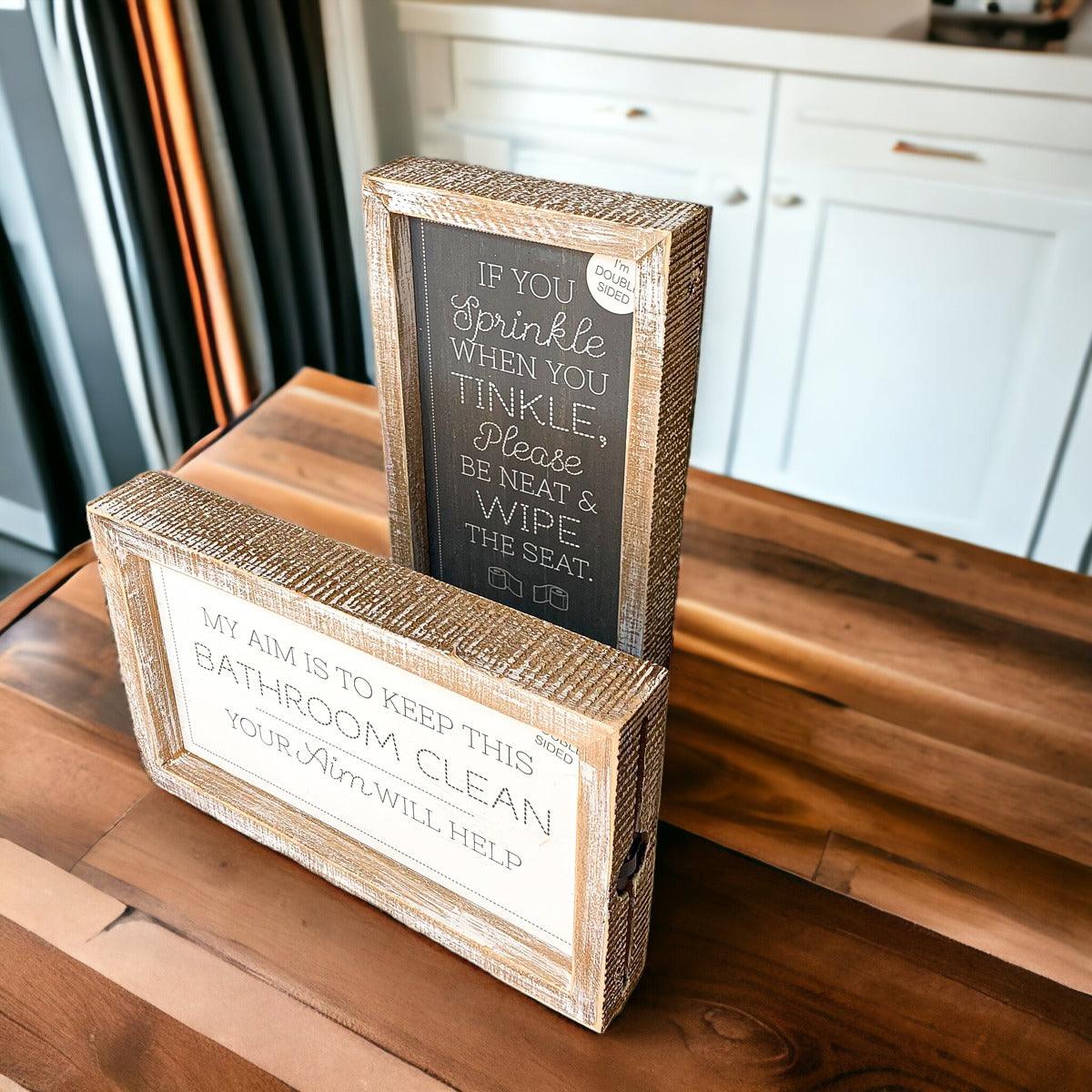 Double Sided Message Sign with Wooden Frame