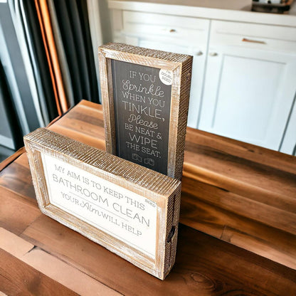 Double Sided Message Sign with Wooden Frame