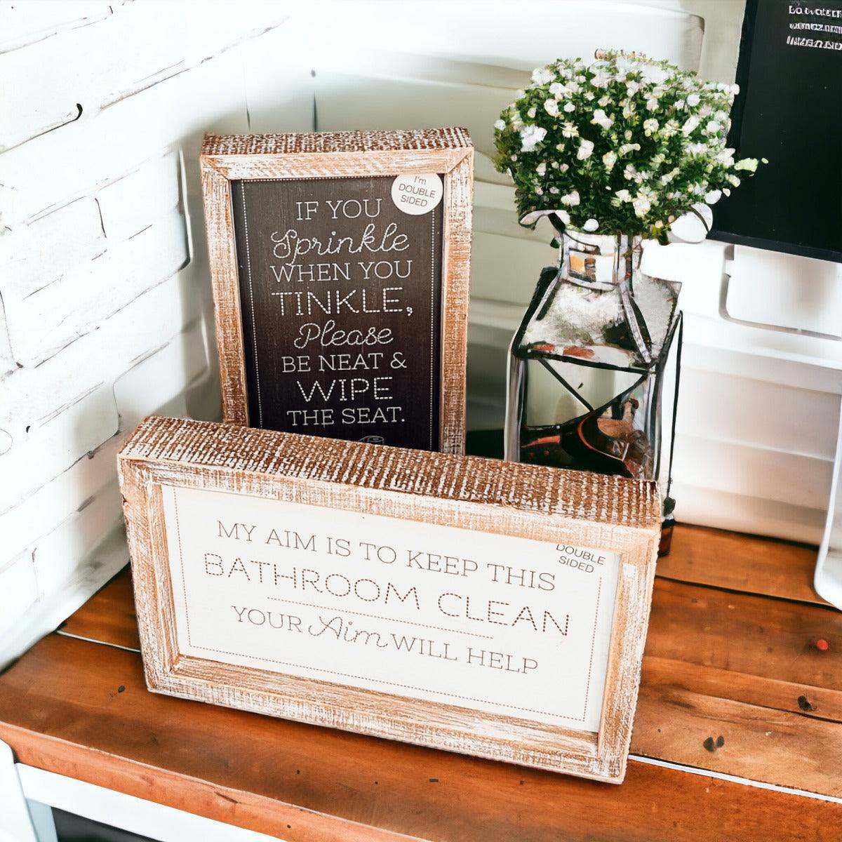 Double Sided Message Sign with Wooden Frame