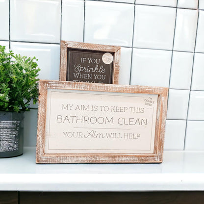 Double Sided Message Sign with Wooden Frame