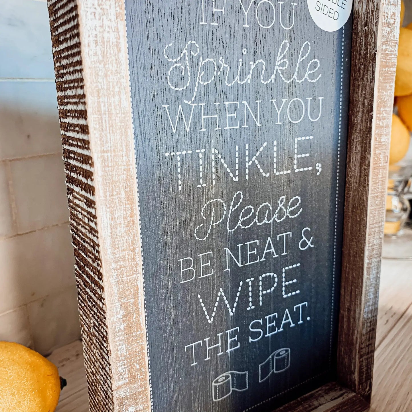 Double Sided Message Sign with Wooden Frame