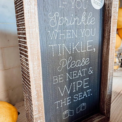 Double Sided Message Sign with Wooden Frame