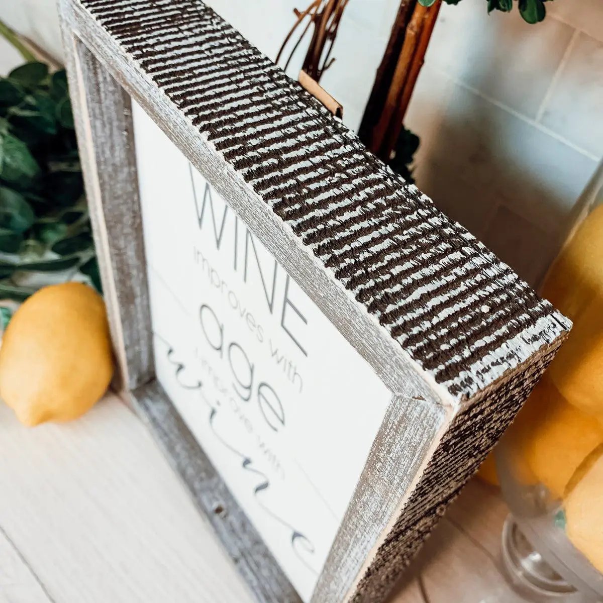 Wine Improves With Age Premium Wood Sign