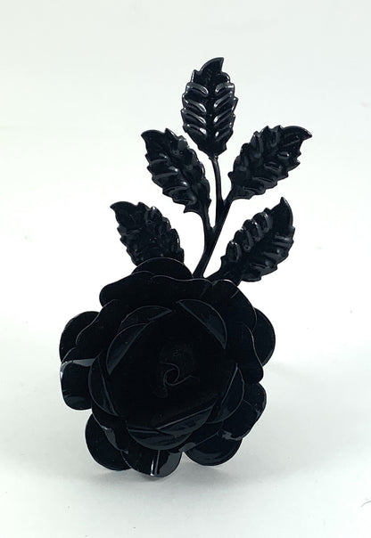 Vibhsa black rose napkin rings, handcrafted metal dining decor, set of 4 on Tampa Home & Garden Store