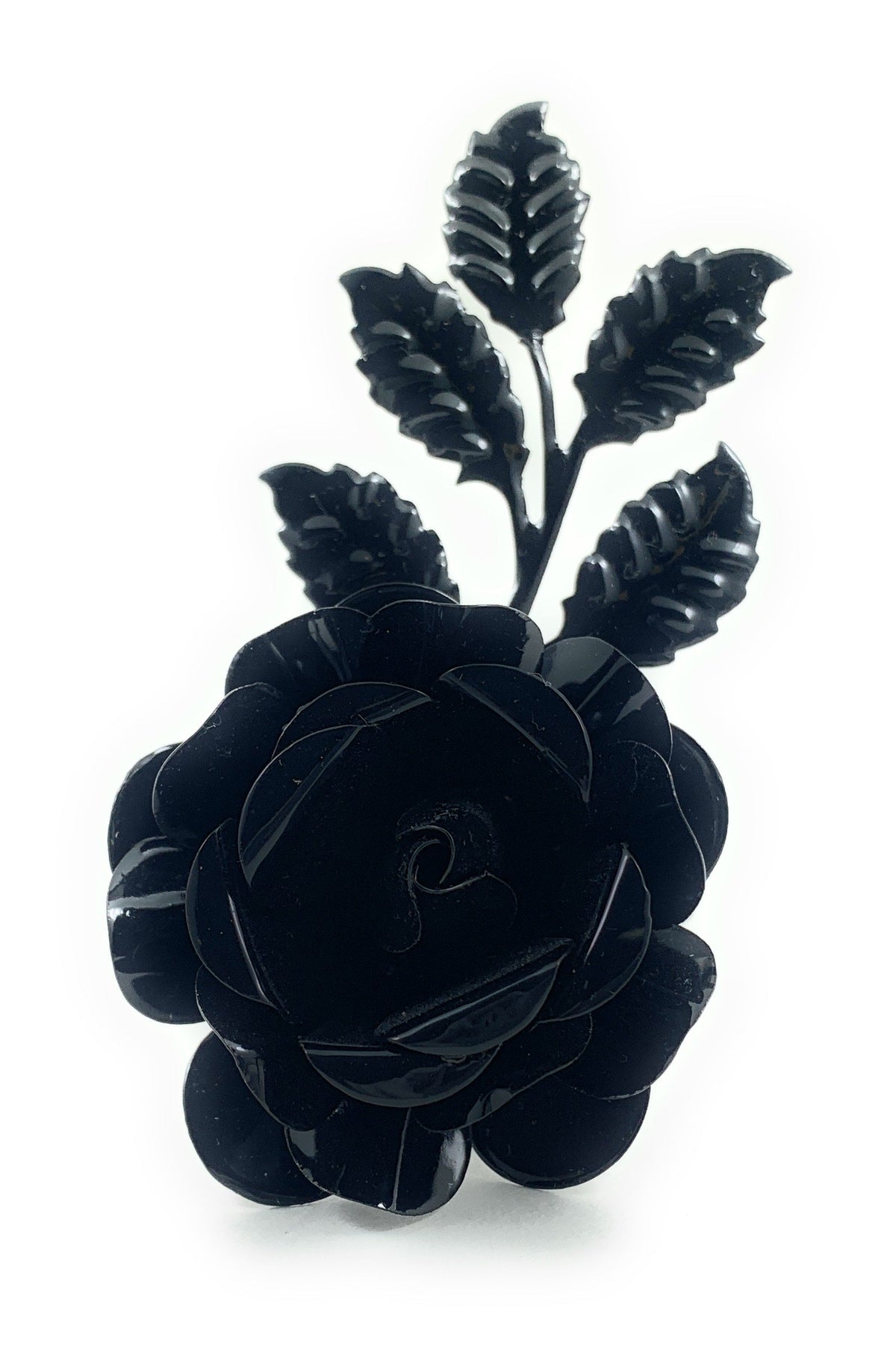 Vibhsa Black Rose Napkin Rings, set of 4, handcrafted metal dining decor on Tampa Home & Garden Store