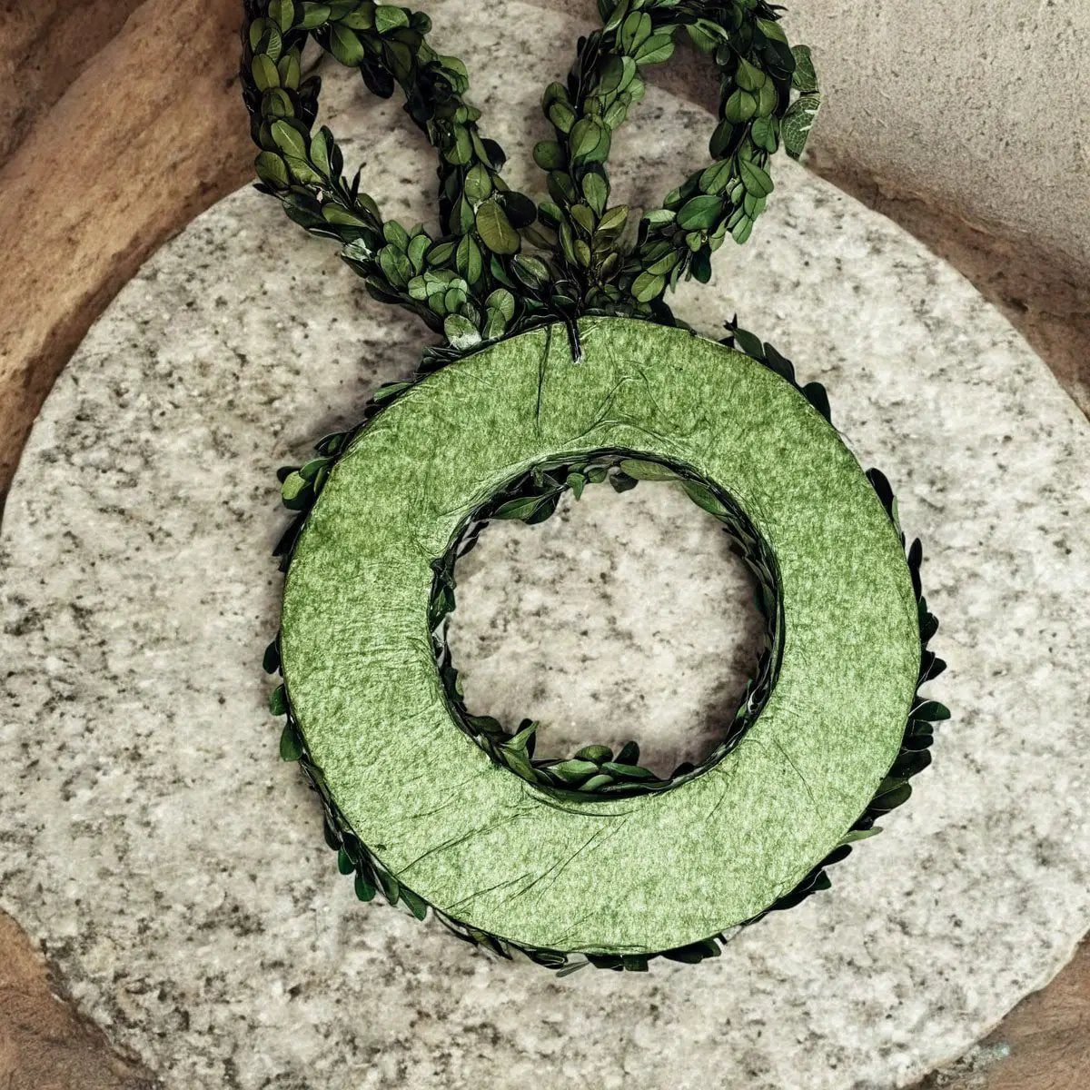 Bunny Wreath Boxwood with Blue Bow for Door Decor