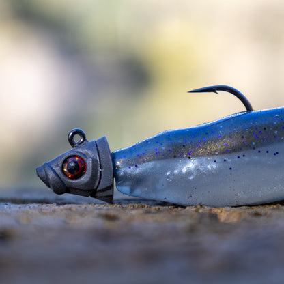 Jig Swimbait de tungsteno puro al 97 % con cabeza de pez realista - Paquete de 5 - Nuevo