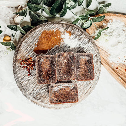 Gingerbread Spiced Latte XL wax melts by Gia Roma, 4 brown textured wax tarts on Tampa Home & Garden Store