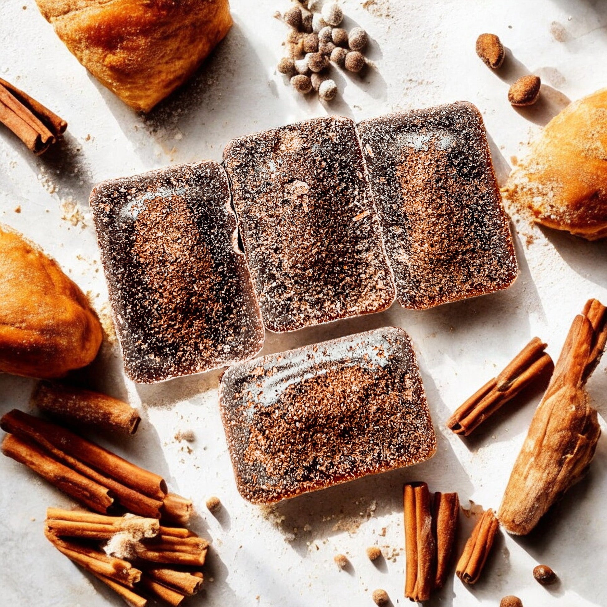 Gia Roma Gingerbread Spiced Latte XL wax melt brown sugar-dusted bars with cinnamon sticks on Tampa Home & Garden Store