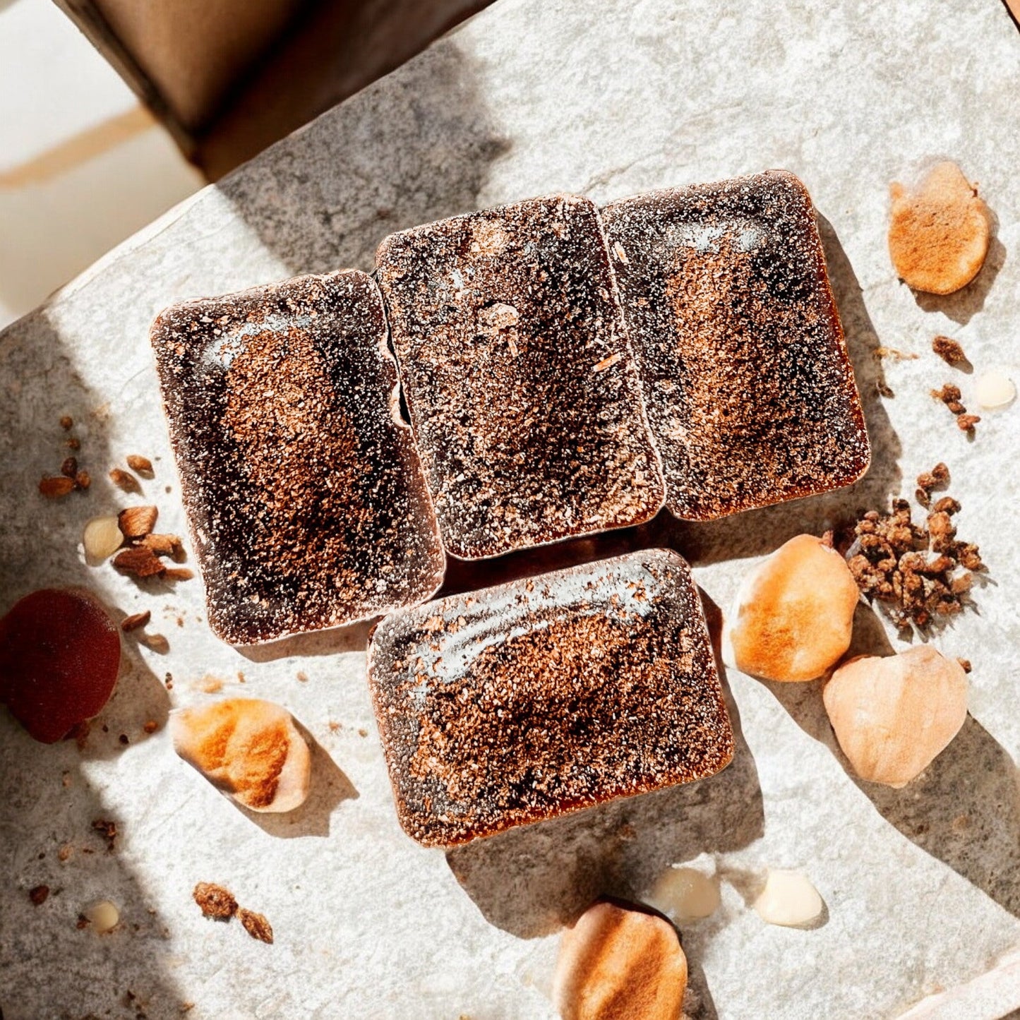 Gingerbread Spiced Latte XL wax melts dark brown wax tarts dusted with sugar Gia Roma on Tampa Home & Garden Store