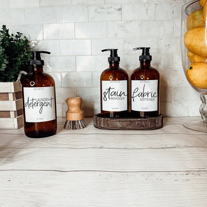 16oz Amber Boston Round Bottles and White Label