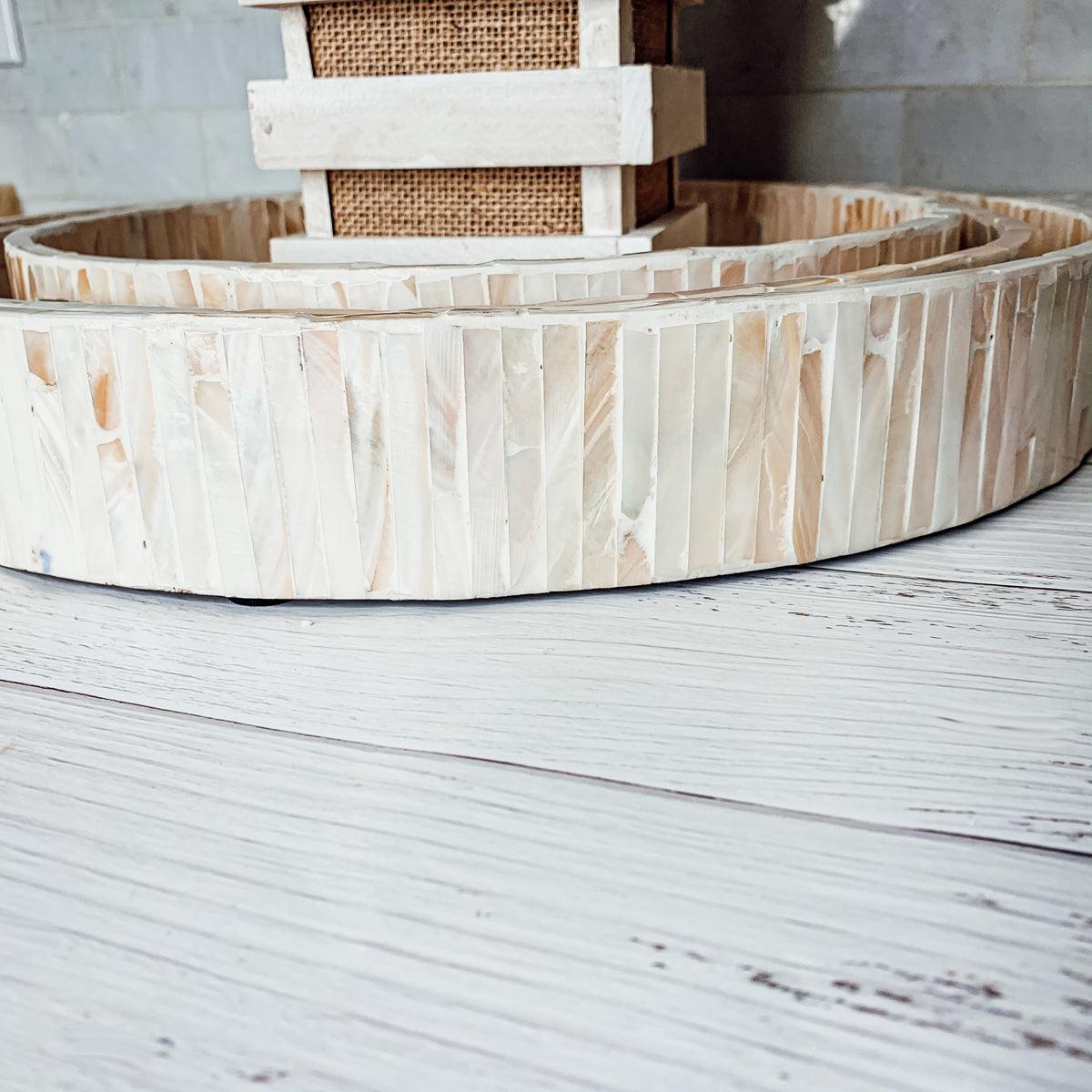 Cream Herringbone Mother of Pearl Tray Collection