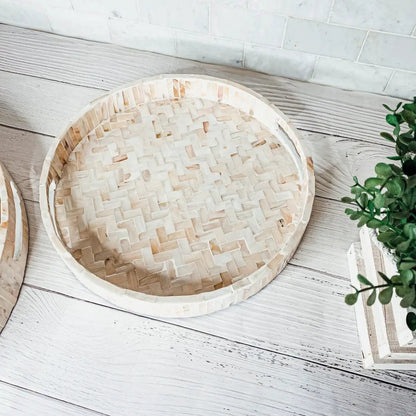 Cream Herringbone Mother of Pearl Tray Collection