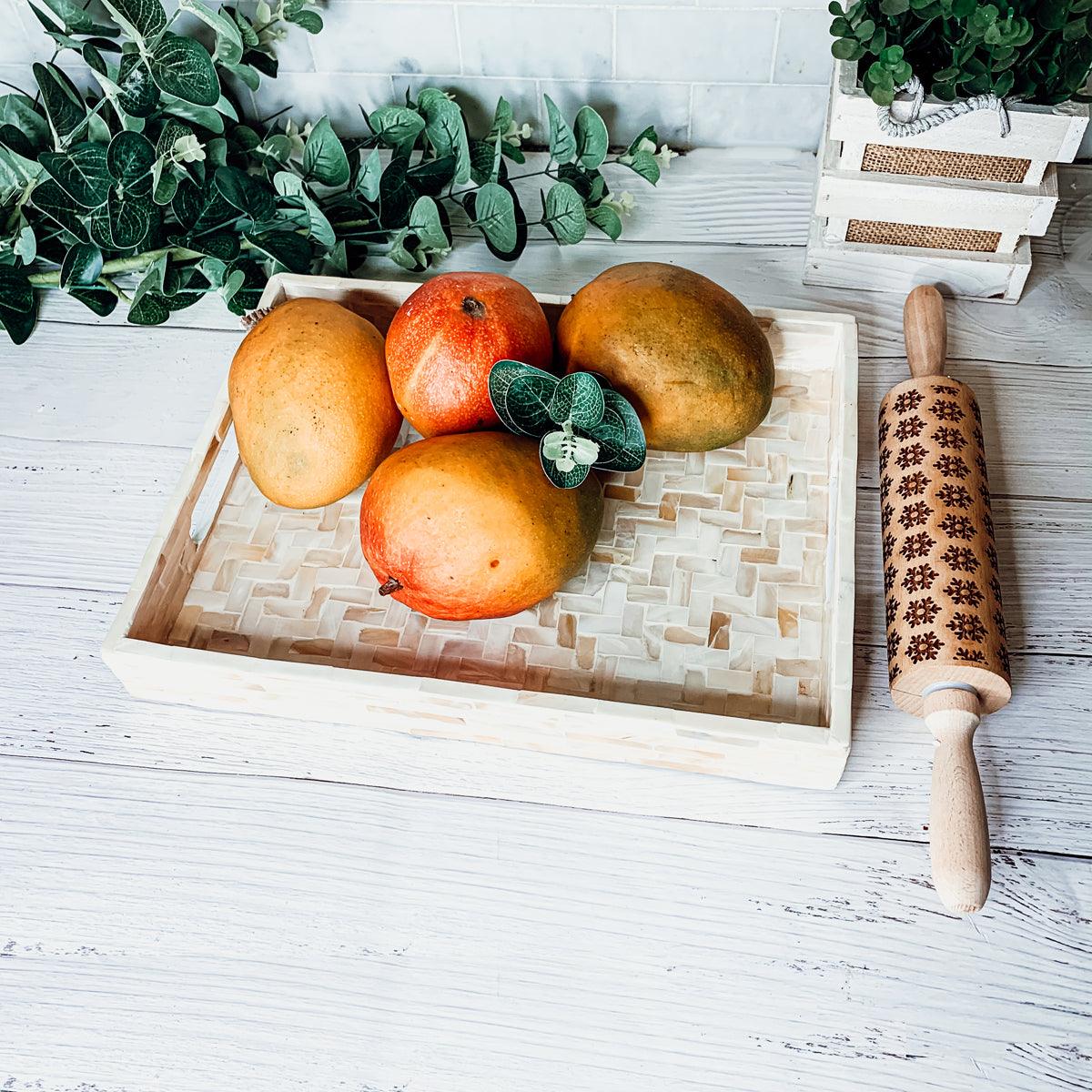 Cream Herringbone Mother of Pearl Tray Collection