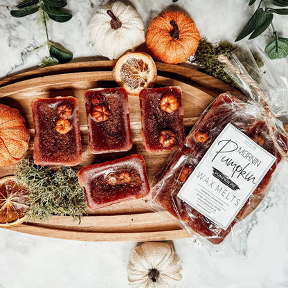 Pumpkin Buttercream Wax Melts Gia Roma, orange wax tarts with pumpkins, 5 pieces on board on Tampa Home & Garden Store