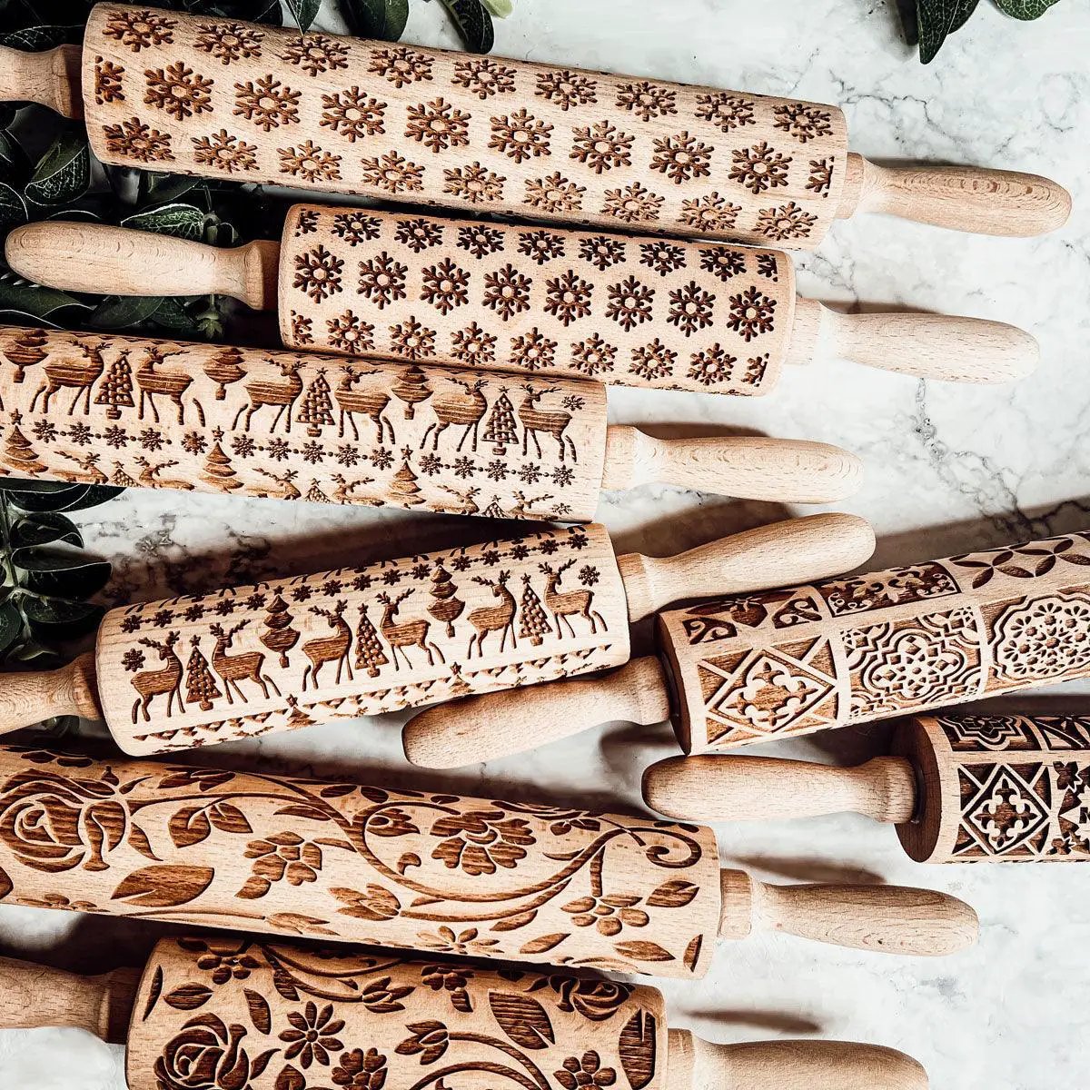 Christmas Rolling Pin Set In 10 Styles Varieties