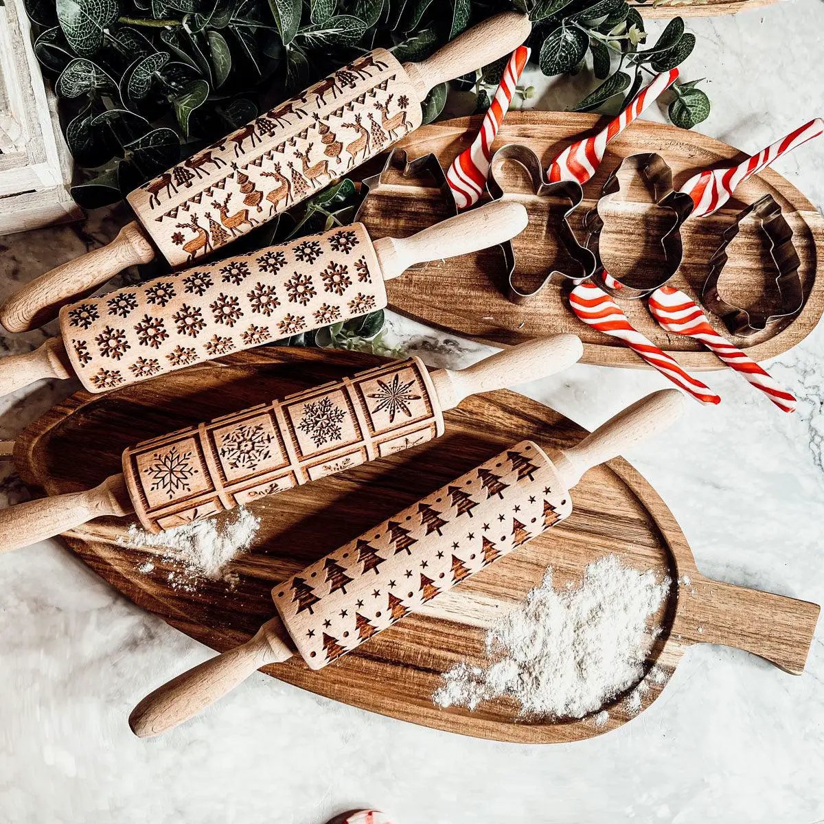Christmas Rolling Pin Set In 10 Styles Varieties
