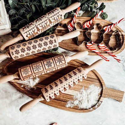 Christmas Rolling Pin Set In 10 Styles Varieties