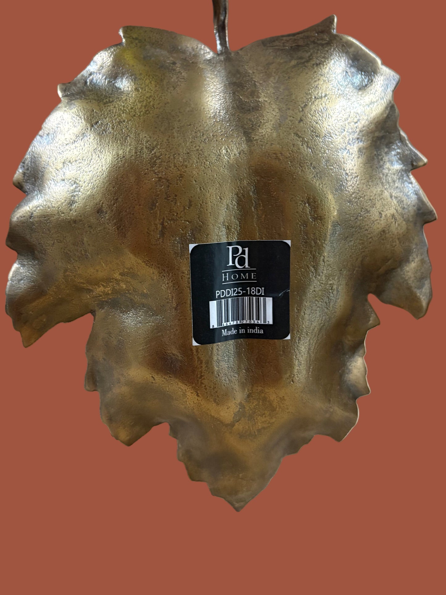 Antique Gold Leaf Dish by Thenestedfig with a textured metallic leaf finish Made in India on Tampa Home & Garden Store