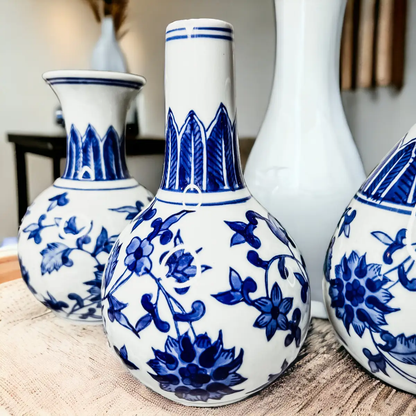Chinoiserie Mediterranean Blue and White Vases