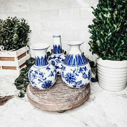 Chinoiserie Mediterranean Blue and White Vases