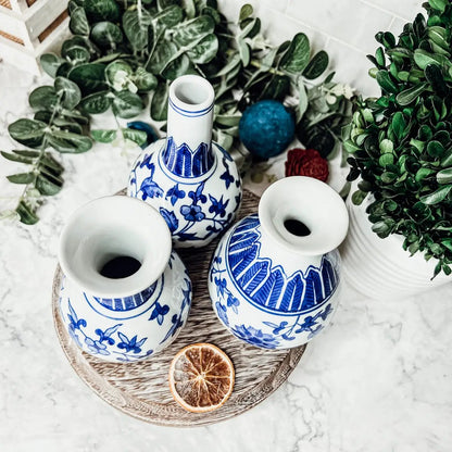 Chinoiserie Mediterranean Blue and White Vases