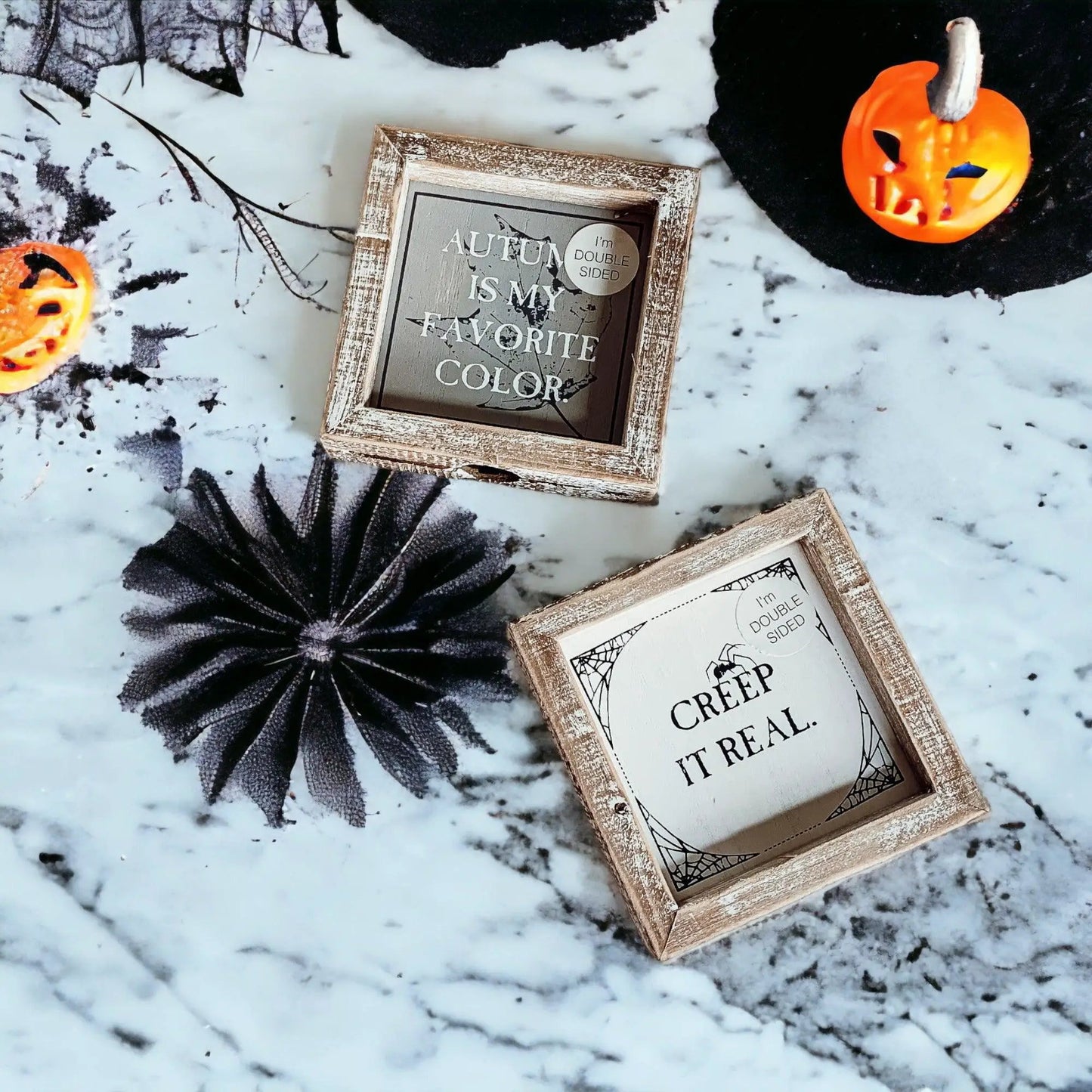 Creep and Autumn Double Sided Sign for Home Decor