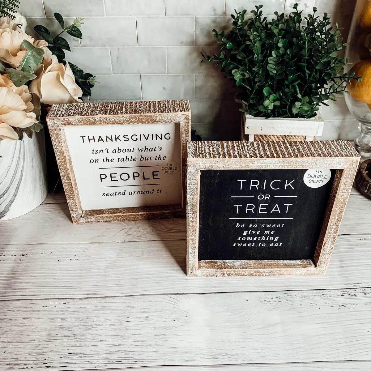 Trick and Thanksgiving Double Sided Sign