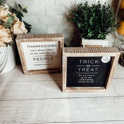 Trick and Thanksgiving Double Sided Sign