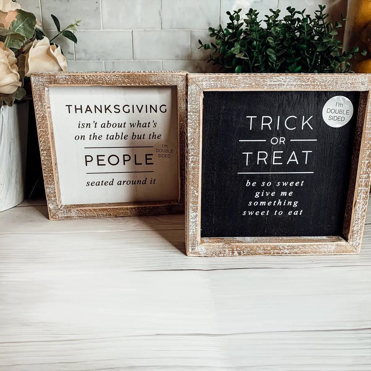 Trick and Thanksgiving Double Sided Sign