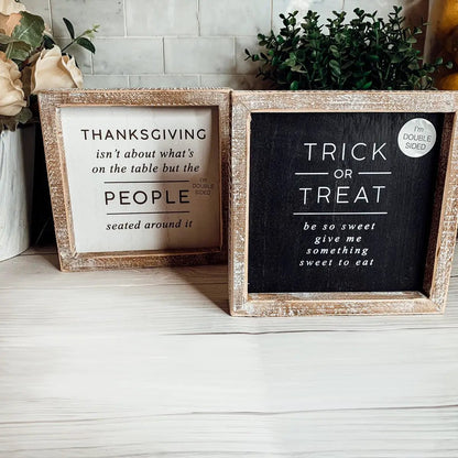 Trick and Thanksgiving Double Sided Sign