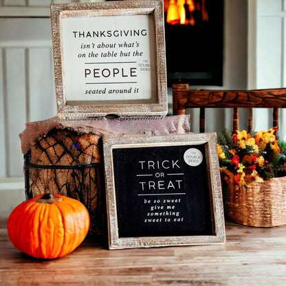 Trick and Thanksgiving Double Sided Sign