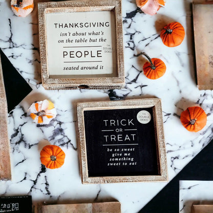 Trick and Thanksgiving Double Sided Sign