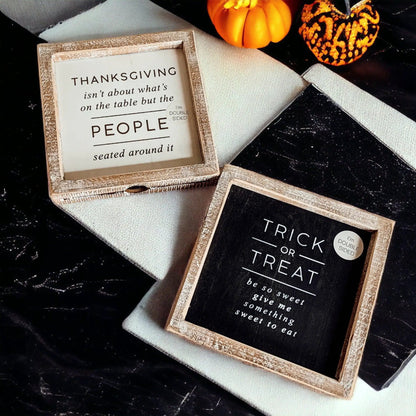 Trick and Thanksgiving Double Sided Sign