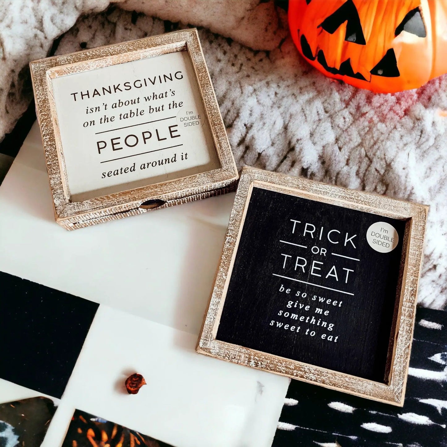 Trick and Thanksgiving Double Sided Sign