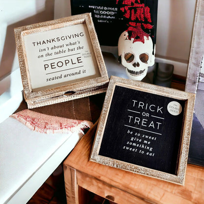 Trick and Thanksgiving Double Sided Sign
