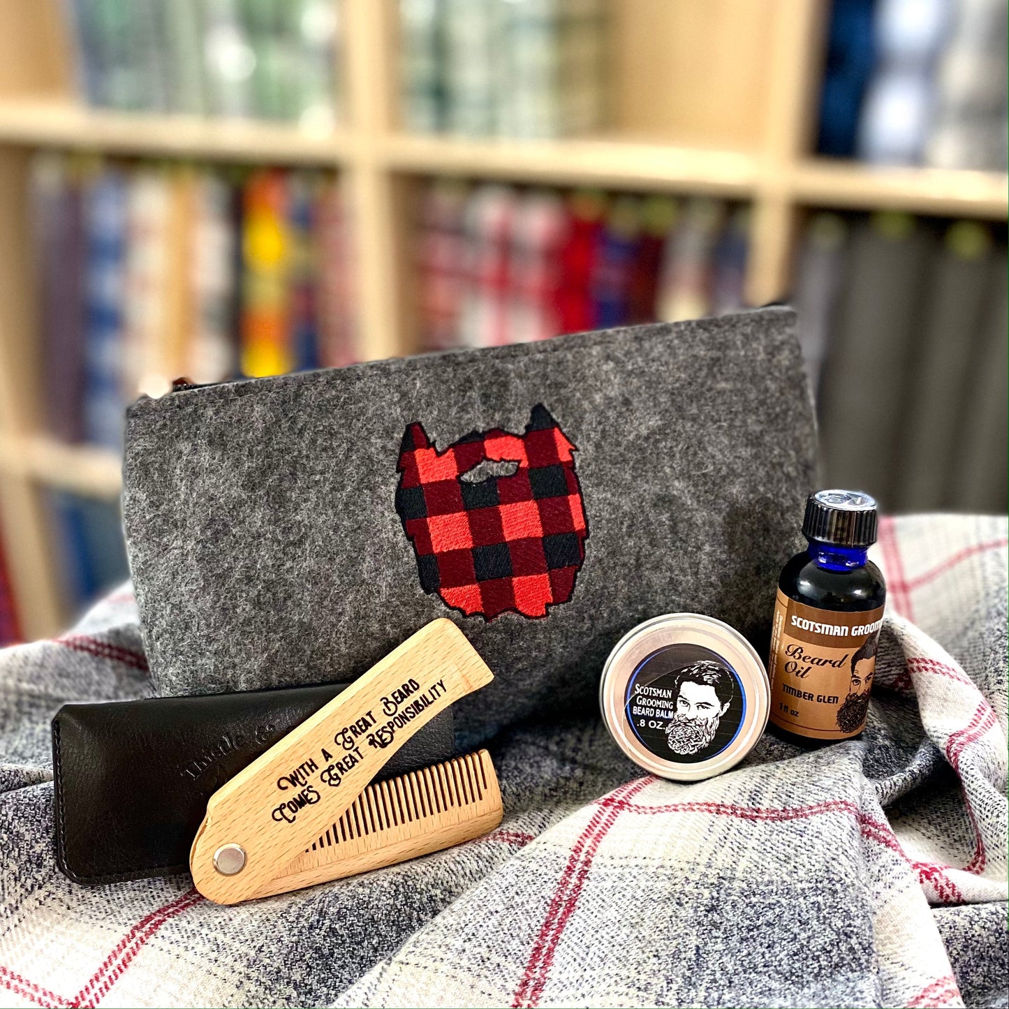 Bolsas bordadas para el cuidado personal de Beard Collection