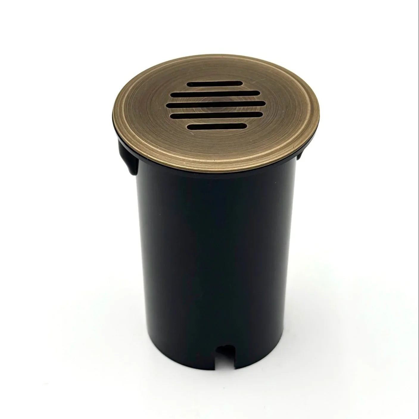 Lámpara de pozo enterrada de latón fundido negro Stelvio Iluminación paisajística de bajo voltaje