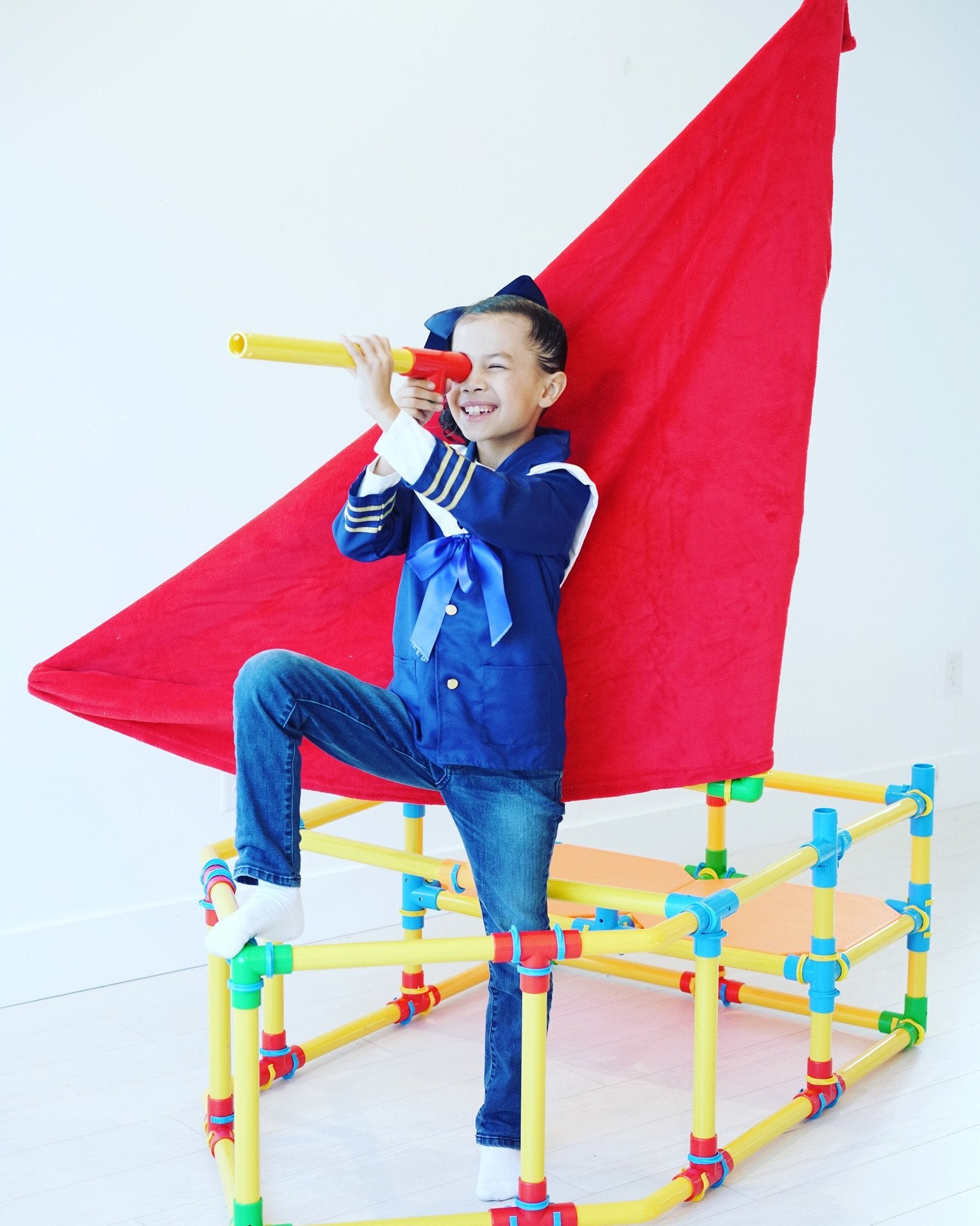 TubeLox Deluxe STEM toy set with colorful yellow and red tubes on Tampa Home & Garden Store