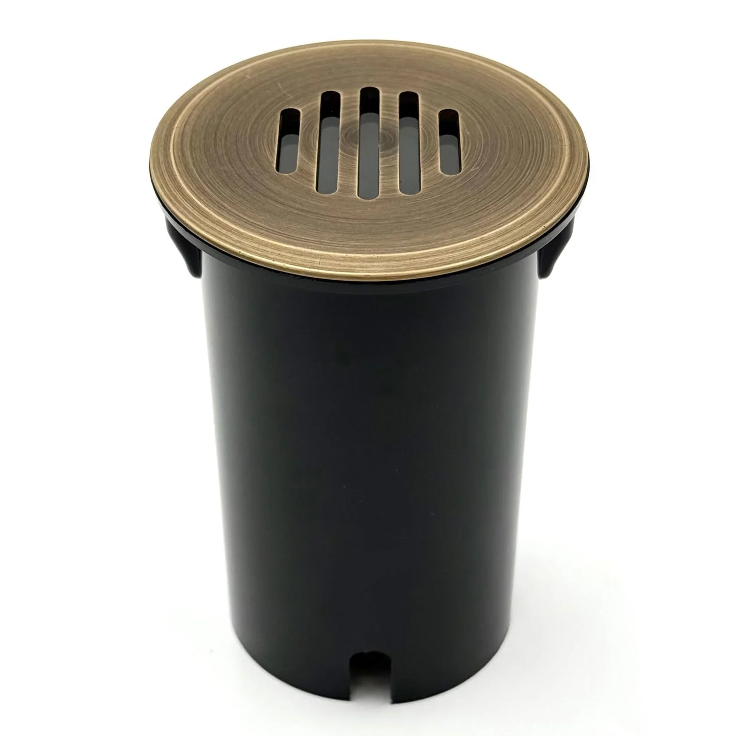 Lámpara de pozo enterrada de latón fundido negro Stelvio Iluminación paisajística de bajo voltaje