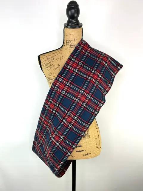 Thistle & Stitch plaid flannel scarf in navy, red, white, black and mustard on Tampa Home & Garden Store